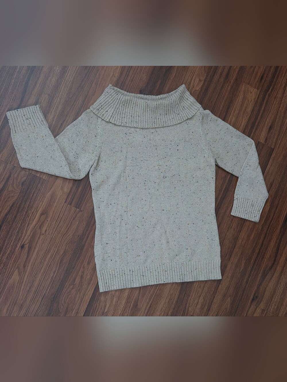 Charter Club Off-Shoulder Speckled Knit Sweater - Cream with Multicolor Flecks